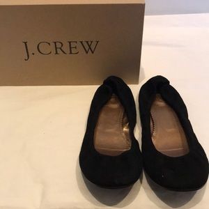 J. Crew Black Marsala Suede Ballet Flats